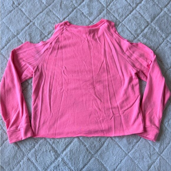 Victoria's Secret PINK | Coral Cold Shoulder Raw Hem Long Sleeve | Size Small - Picture 3 of 12